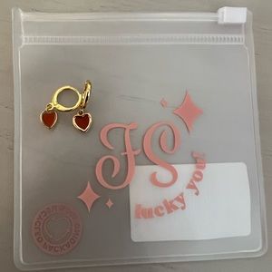 Frasier Sterling huggie hoops with hearts